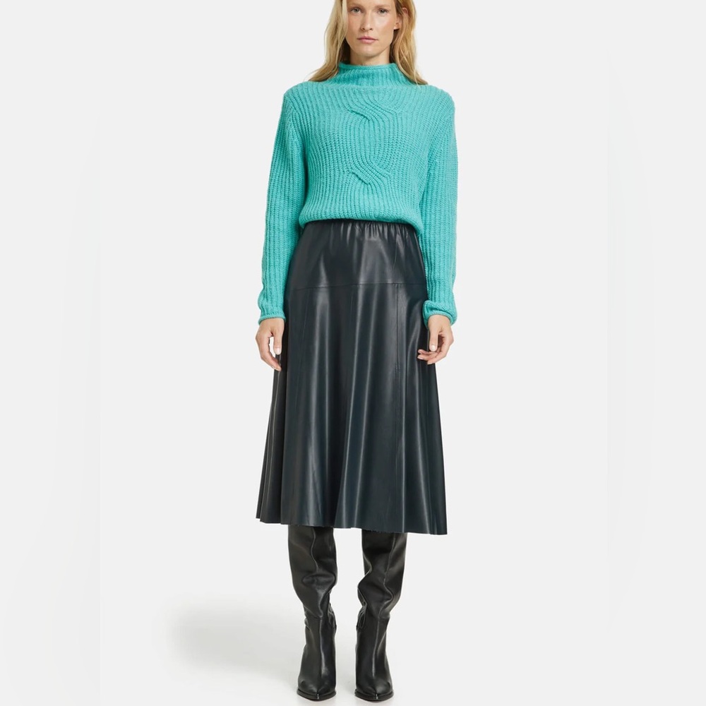 New GERRY WEBER Deep Teal Faux Leather Skirt